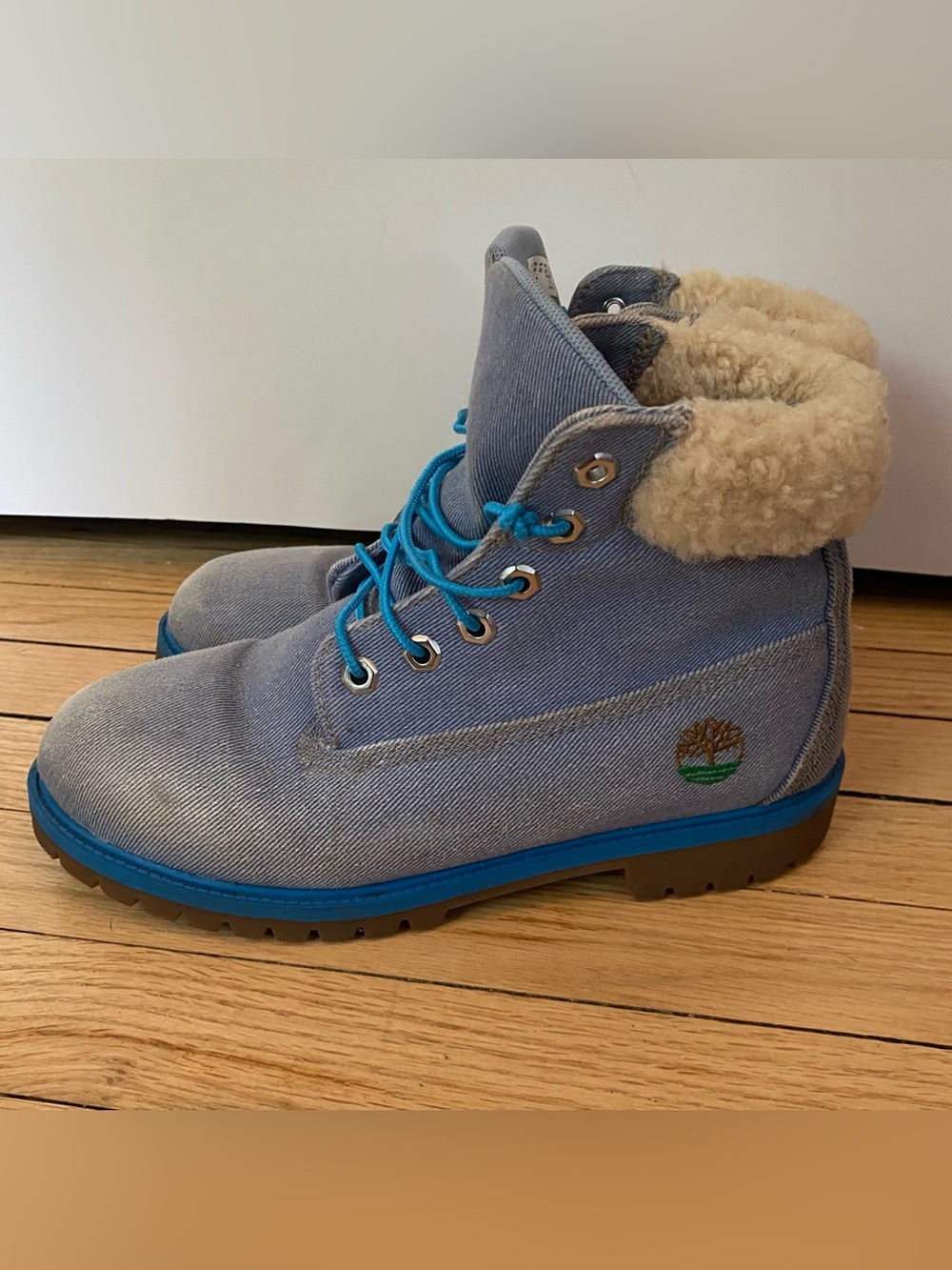 Timberland x Just Don 6" Premium Denim Boots Light Blue Mens 7 Outdoor Timberdry